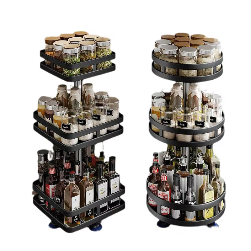 Rotatable Kitchen Storage Rack Kitchen Accessories Spice Storage Rack Clean Storage 360 Degrees Rotatable Organizer Turntable