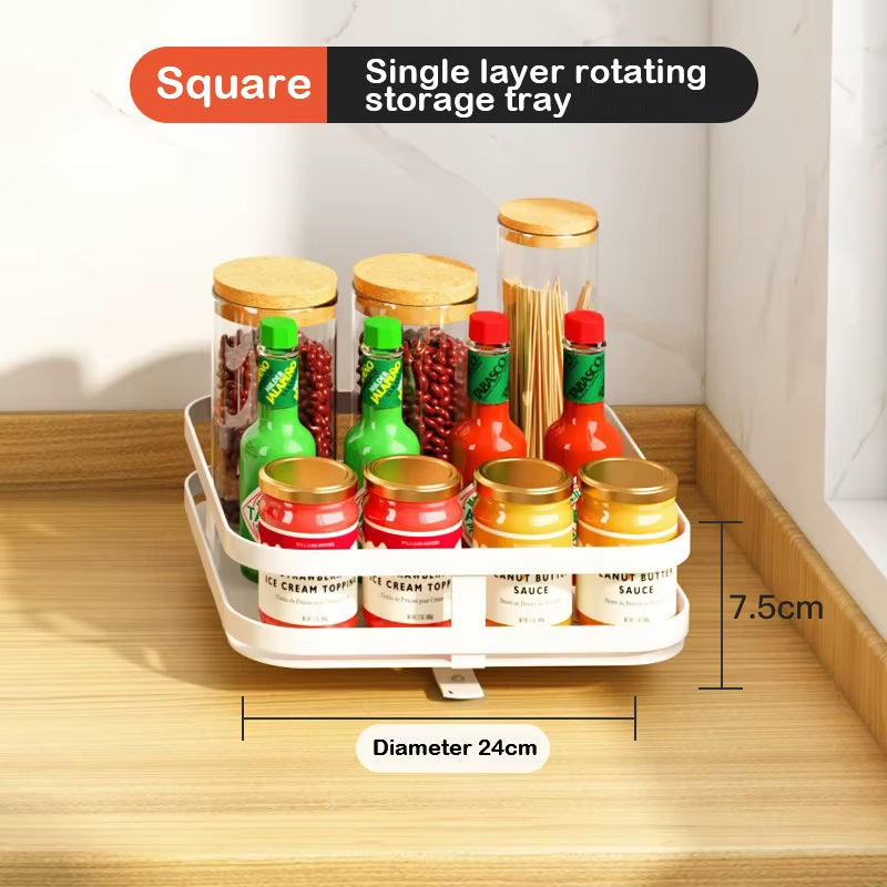 Rotatable Kitchen Storage Rack Kitchen Accessories Spice Storage Rack Clean Storage 360 Degrees Rotatable Organizer Turntable